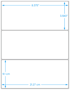 Blank Polyester Label - 8.375" x 3.583", 300/Pack - ICC USA