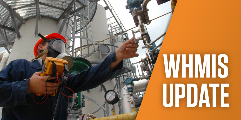 WHMIS 2015 update man working at oil refinery
