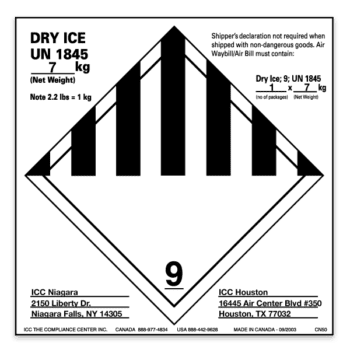Shipping & Handling Labels - ICC Compliance Center Inc - USA