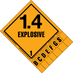 Hazard Class 1.4 - Explosive, Worded, High-Gloss Label, 500/roll - ICC USA
