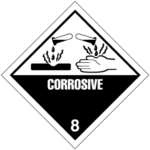 Hazard Class 8 - Corrosive Material, Worded, High-Gloss Label, 500/roll