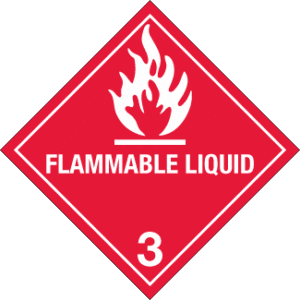Hazard Class 3 - Flammable Liquid, Worded, Vinyl Label, 500/roll - ICC USA