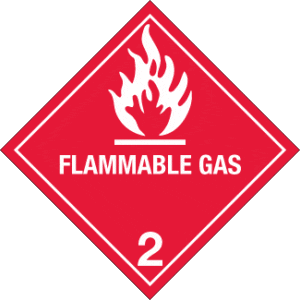 Hazard Class 2.1 - Flammable Gas, Worded, High-Gloss Label, 500/roll - ICC USA