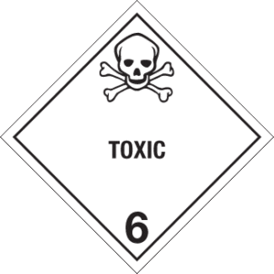 Hazard Class 6.1 - Toxic, Worded, Vinyl Label, 500/roll - ICC USA