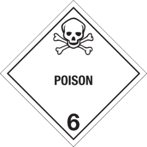Hazard Class 6.1 - Poisonous Materials, Worded, Vinyl Label, 500/roll - ICC USA