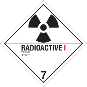 Hazard Class 7 - Radioactive Category I, Worded, High-Gloss Label, 500/roll - ICC USA