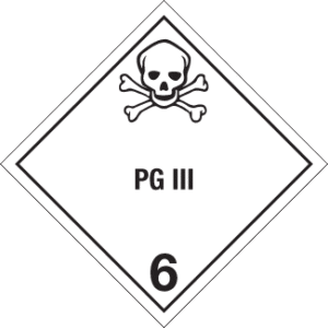Hazard Class 6.1 - PG III, Worded, High-Gloss Label, 500/roll - ICC USA