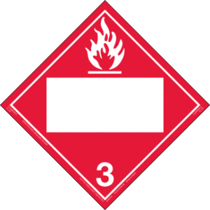 Hazard Class 3 - Flammable Liquid, Removable Self-Stick Vinyl, Blank - ICC USA
