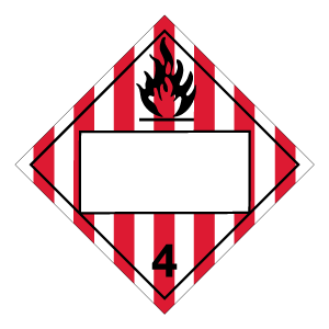 Hazard Class 4.1 - Flammable Solid Placard, Removable Self-Stick Vinyl, Blank - ICC USA