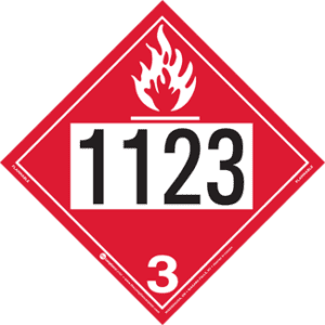 UN 1123, Hazard Class 3 - Flammable Liquid, Permanent Self-Stick Vinyl - ICC USA
