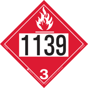 UN 1139, Hazard Class 3 - Flammable Liquid, Permanent Self-Stick Vinyl - ICC USA