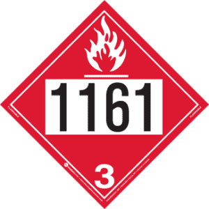 UN 1161, Hazard Class 3 - Flammable Liquid, Permanent Self-Stick Vinyl - ICC USA