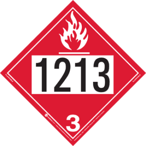 UN 1213, Hazard Class 3 - Flammable Liquid, Permanent Self-Stick Vinyl - ICC USA