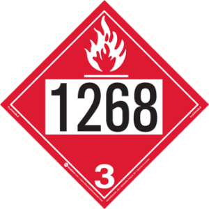 UN 1268, Hazard Class 3 - Flammable Liquid, Permanent Self-Stick Vinyl - ICC USA