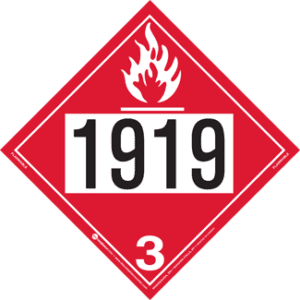 UN 1919, Hazard Class 3 - Flammable Liquid, Permanent Self-Stick Vinyl - ICC USA
