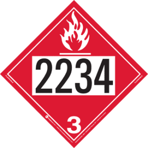 UN 2234, Hazard Class 3 - Flammable Liquid, Permanent Self-Stick Vinyl - ICC USA