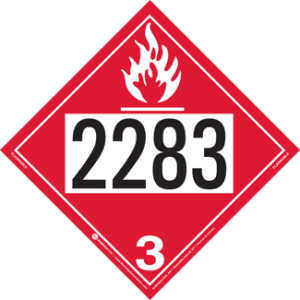 UN 2283, Hazard Class 3 - Flammable Liquid, Permanent Self-Stick Vinyl - ICC USA