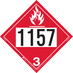 UN 1157, Hazard Class 3 - Flammable Liquid Placard, Removable Self-Stick Vinyl - ICC USA