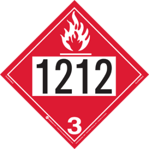 UN 1212, Hazard Class 3 - Flammable Liquid, Removable Self-Stick Vinyl - ICC USA