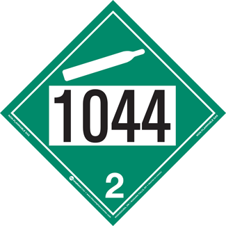 UN 1044, Hazard Class 2.2 - Non-Flammable Gas, Permanent Self-Stick Vinyl - ICC USA