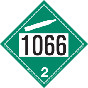 UN 1066, Hazard Class 2.2 - Non-Flammable Gas, Permanent Self-Stick Vinyl - ICC USA