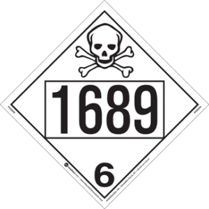 UN 1689, Hazard Class 6 - Toxic, Permanent Self-Stick Vinyl - ICC USA