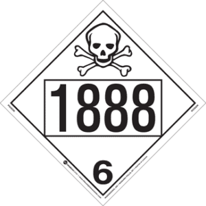 UN 1888, Hazard Class 6 - Toxic, Permanent Self-Stick Vinyl - ICC USA