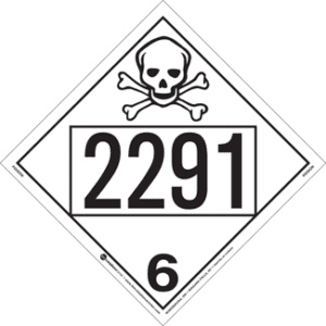 UN 2291, Hazard Class 6 - Toxic, Permanent Self-Stick Vinyl - ICC USA