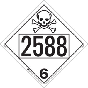 UN 2588, Hazard Class 6 - Toxic, Permanent Self-Stick Vinyl - ICC USA