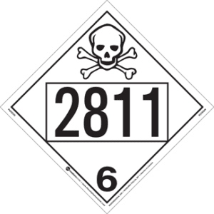 UN 2811, Hazard Class 6 - Toxic, Permanent Self-Stick Vinyl - ICC USA
