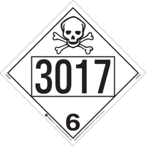 UN 3017, Hazard Class 6 - Toxic, Permanent Self-Stick Vinyl - ICC USA