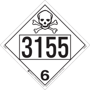 UN 3155, Hazard Class 6 - Toxic, Permanent Self-Stick Vinyl - ICC USA