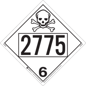 UN 2775, Hazard Class 6 - Toxic Placard, Removable Self-Stick Vinyl - ICC USA