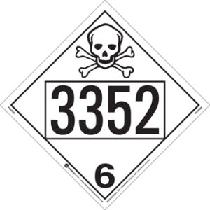 UN 3352, Hazard Class 6 - Toxic Placard, Removable Self-Stick Vinyl - ICC USA