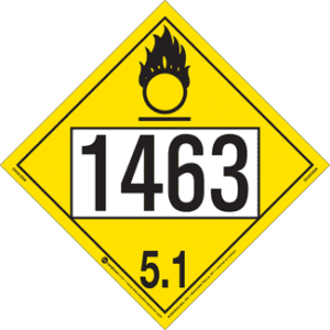 UN 1463, Hazard Class 5 - Oxidizer, Permanent Self-Stick Vinyl - ICC USA