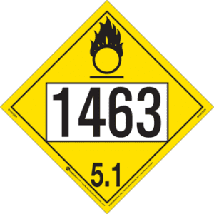 UN 1463, Hazard Class 5 - Oxidizer, Permanent Self-Stick Vinyl - ICC USA