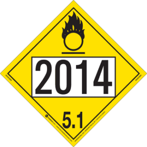 UN 2014, Hazard Class 5 - Oxidizer, Permanent Self-Stick Vinyl - ICC USA