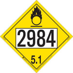 UN 2984, Hazard Class 5 - Oxidizer, Permanent Self-Stick Vinyl - ICC USA