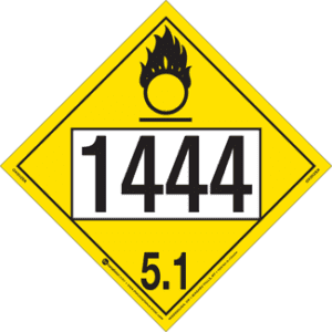 UN 1444, Hazard Class 5 - Oxidizer, Removable Self-Stick Vinyl - ICC USA