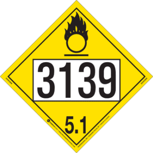 UN 3139, Hazard Class 5 - Oxidizer Placard, Removable Self-Stick Vinyl - ICC USA