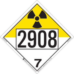 UN 2908, Hazard Class 7 - Radioactive Materials, Permanent Self-Stick Vinyl - ICC USA