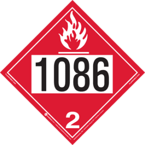 UN 1086, Hazard Class 2 - Flammable Gas, Permanent Self-Stick Vinyl - ICC USA
