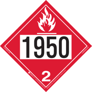 UN 1950, Hazard Class 2 - Flammable Gas, Permanent Self-Stick Vinyl - ICC USA