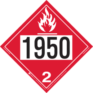 UN 1950, Hazard Class 2 - Flammable Gas, Permanent Self-Stick Vinyl - ICC USA