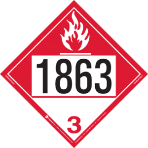 UN 1863, Hazard Class 3 - Combustible Liquid, Permanent Self-Stick Vinyl - ICC USA