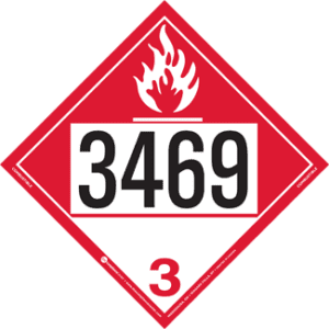 UN 3469, Hazard Class 3 - Combustible Liquid, Permanent Self-Stick Vinyl - ICC USA
