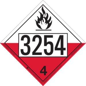 UN 3254, Hazard Class 4 - Substances Liable to Spontaneous Combustion, Permanent Self-Stick Vinyl - ICC USA