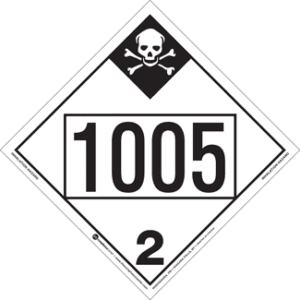 UN 1005, Hazard Class 2 - Inhalation Hazard, Permanent Self-Stick Vinyl - ICC USA