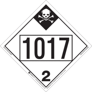 UN 1017, Hazard Class 2 - Inhalation Hazard Placard, Removable Self-Stick Vinyl - ICC USA