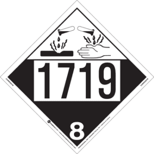 UN 1719, Hazard Class 8 - Corrosive, Permanent Self-Stick Vinyl - ICC USA